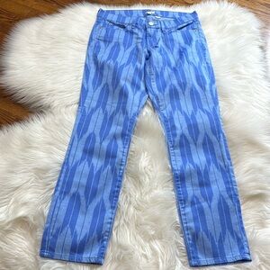 J. Crew Blue Crop Print Jeans 29